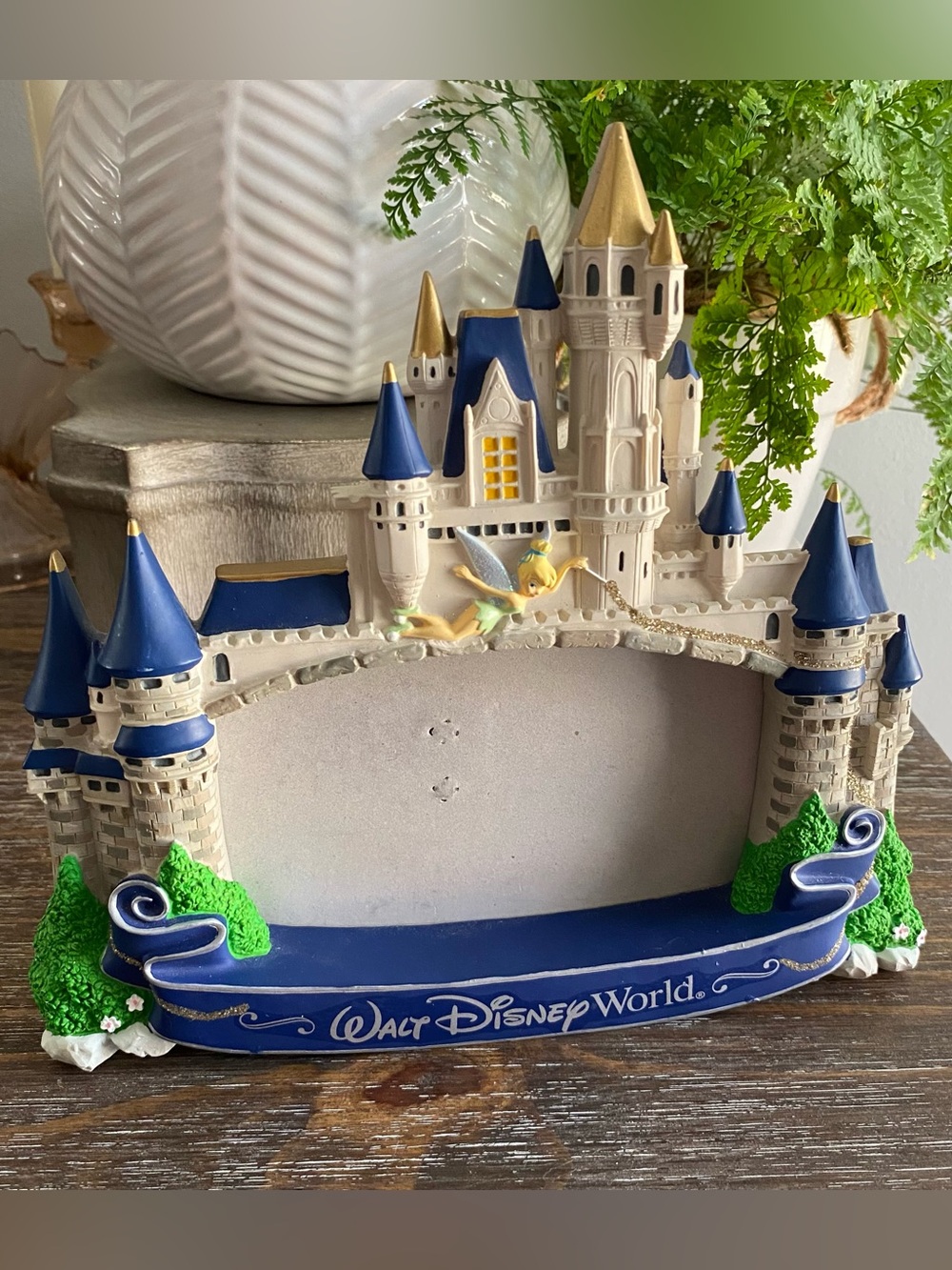 Walt Disney World Cinderella’s Disney Castle Tinkerbell 3D 4” X 6” Picture Frame